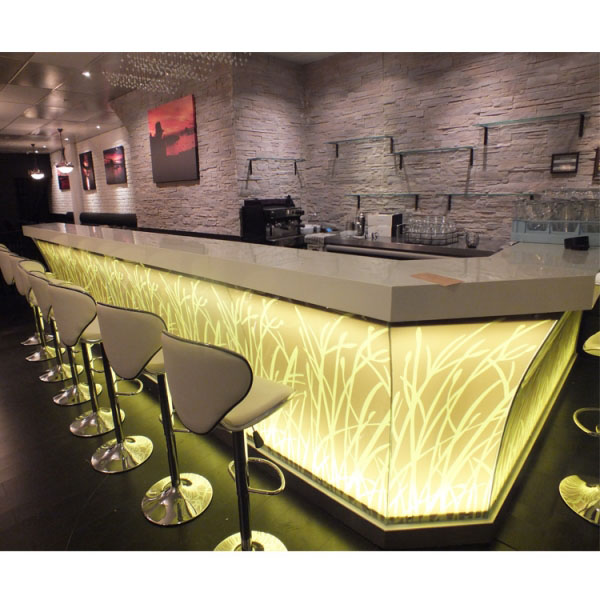 New Zealand Nightclub LED Light Stone Bar Counter Design