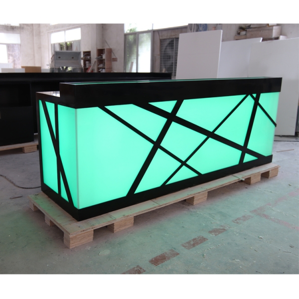 Straight Shape RGB LED Light Reception Desk