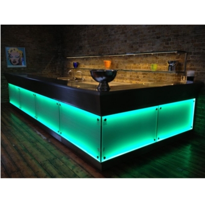 Black Corian Nightclub Bar Counter Display Front Tab...