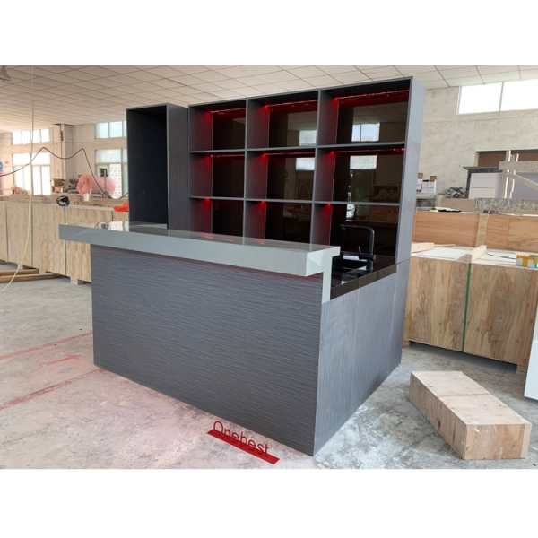 Concrete Grey Marble Traditional Residential Bar Counter LED