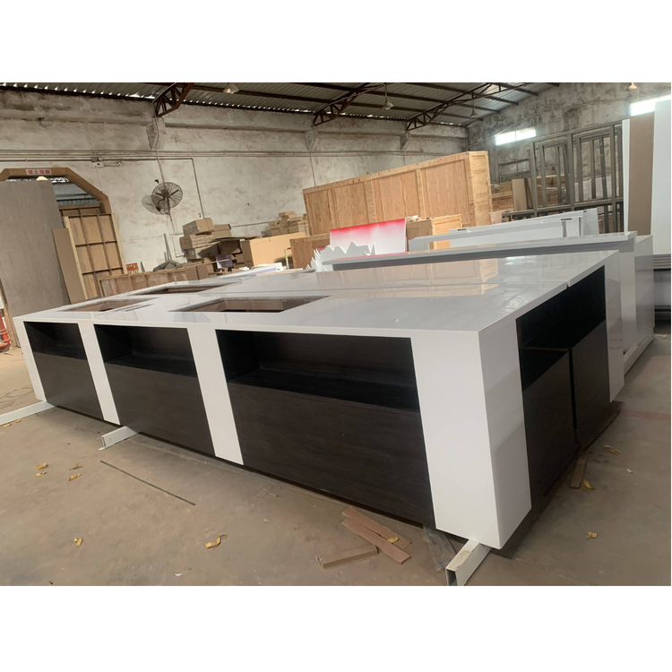 Shop Counter Large Bar Buffet Table with Back Display