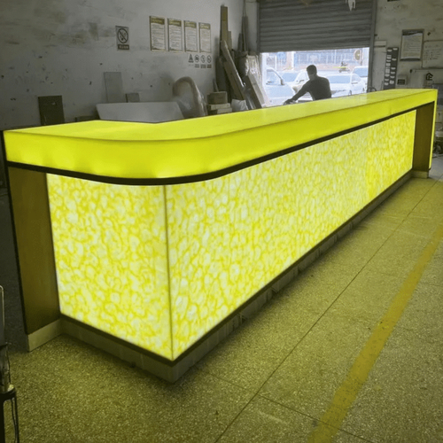 Vietnam Design LED Kitchen Bar Counter Translucent Stone Bar Stools