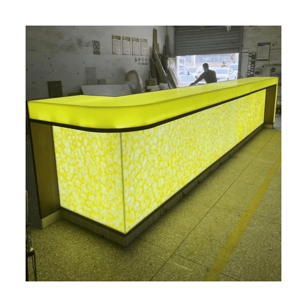 Vietnam Design LED Kitchen Bar Counter Translucent Stone Bar Stools