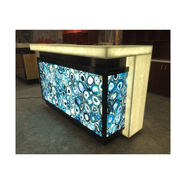 LED Agate Stone Hotel Club Bar Counter Sets Luxury Cafe Display Counters