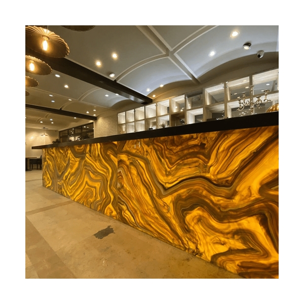 LED Villa House Bar Counter Design Onyx Stone Bar Furniture