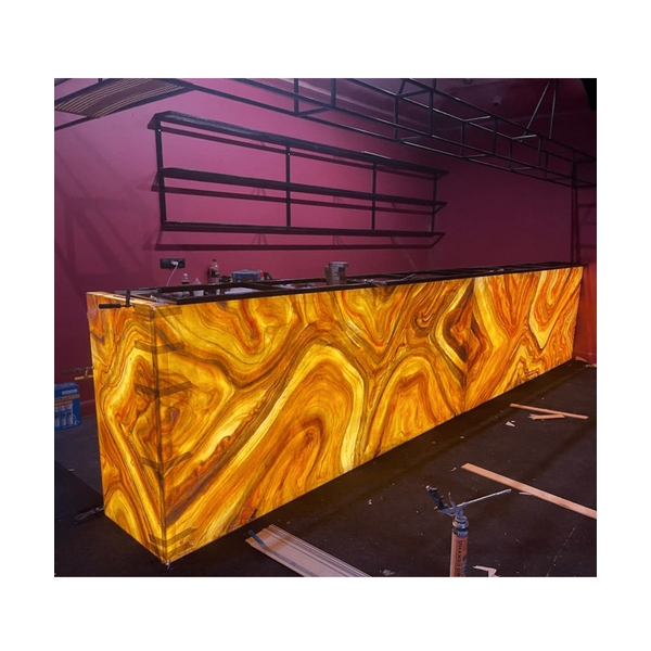 LED Villa House Bar Counter Design Onyx Stone Bar Furniture