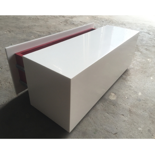 Cheap Price White and Red Rectangle Coffee Table