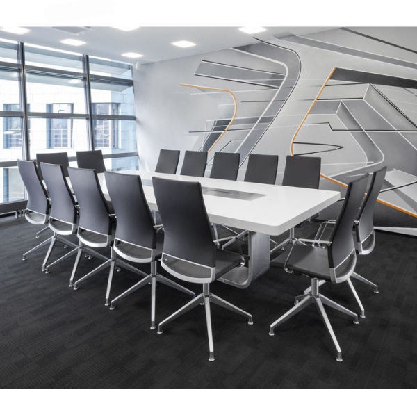 Rectangle Long Size Corian Stone Modern Conference Room Table