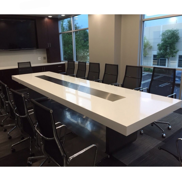 Rectangle Long Size Corian Stone Modern Conference Room Table