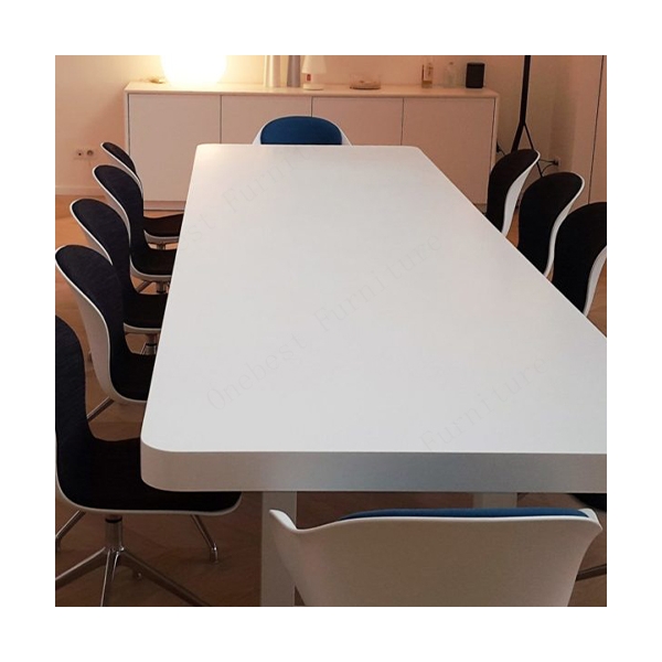 Custom Size Corian Solid Surface Conference Table Smooth Meeting Desk