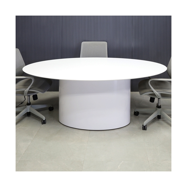 6 Persons Meeting Room Furniture White Corian Oval Conference Table