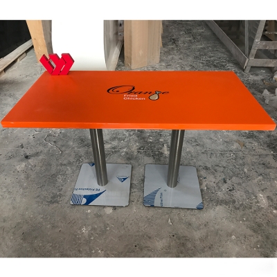 Free Sample High Quality Orange Marble Dining Table Set