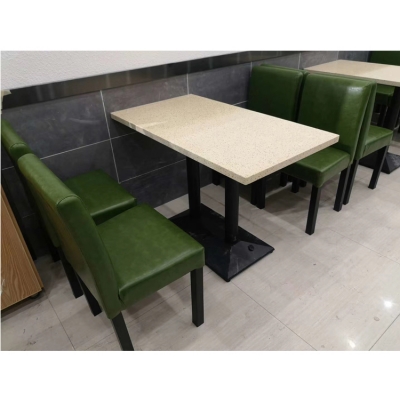 Fast Food White Marble Dining Table and Chairs...