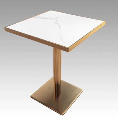Artificial Marble Stone Square Dinning Table with 4 C...