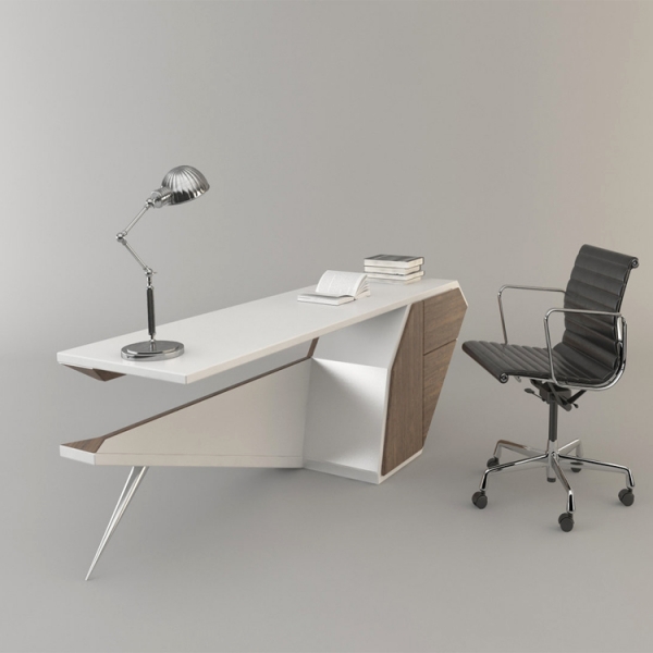High Tech Luxury Corian Solid Surface Office Furniture Desk