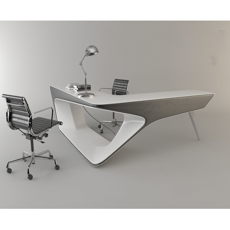 Modern Design L Shaped Office Furniture Desk White