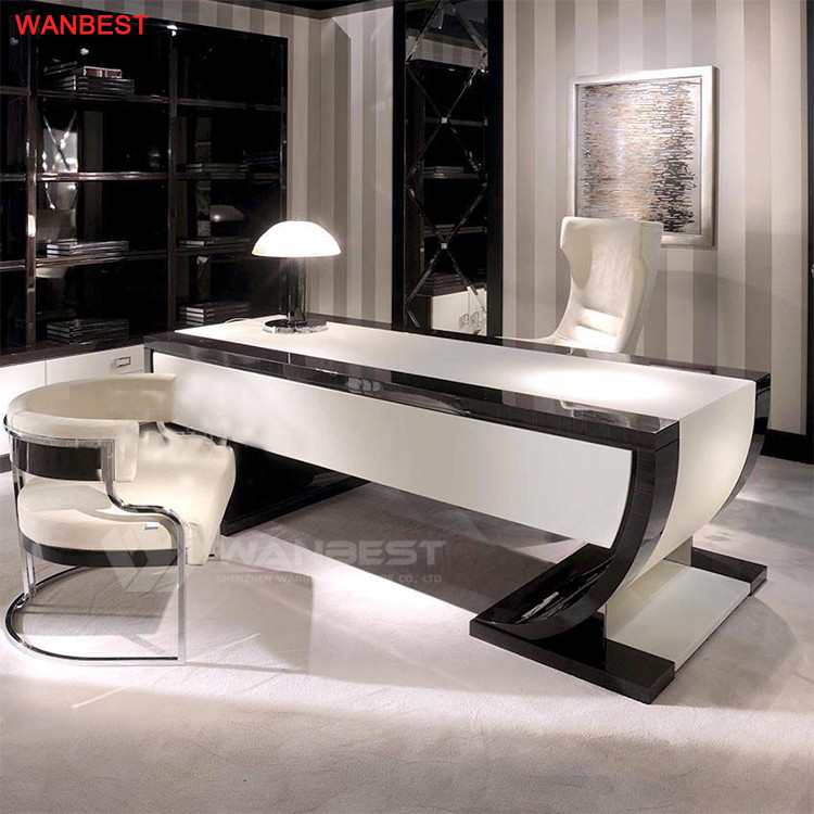White Black Computer Office Desk Royal Design Table-Shenzhen Onebest ...