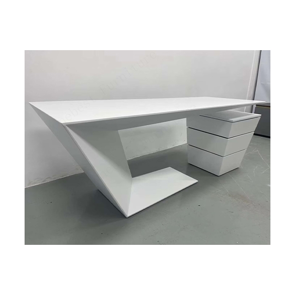 Waiting Room Area Vip Office Desk with Solid Surface Under Storage