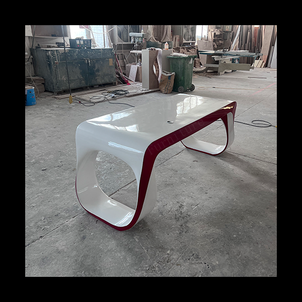 White and Red Fiberglass Game Computer Table Home Executive Office Desk