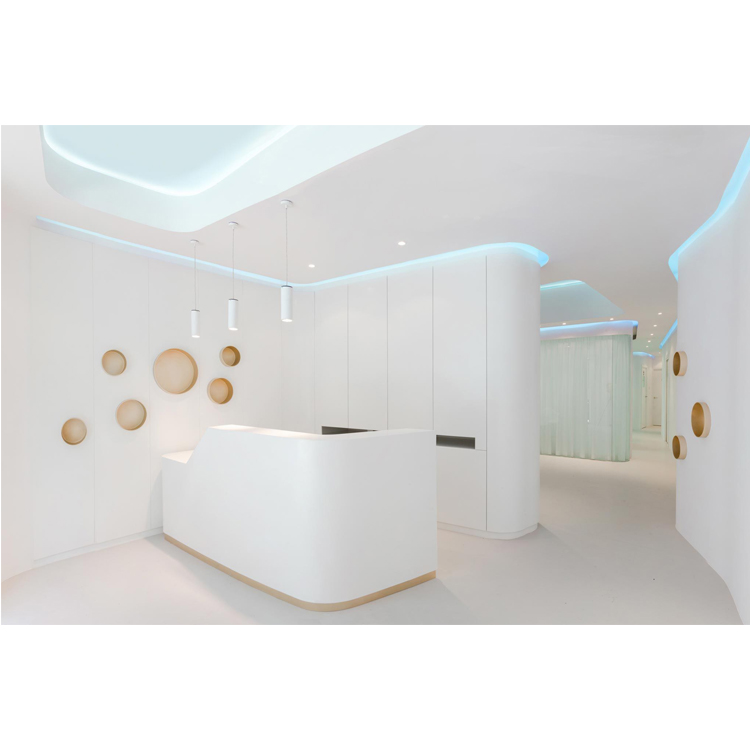 Hospital white artificial marble desk reception