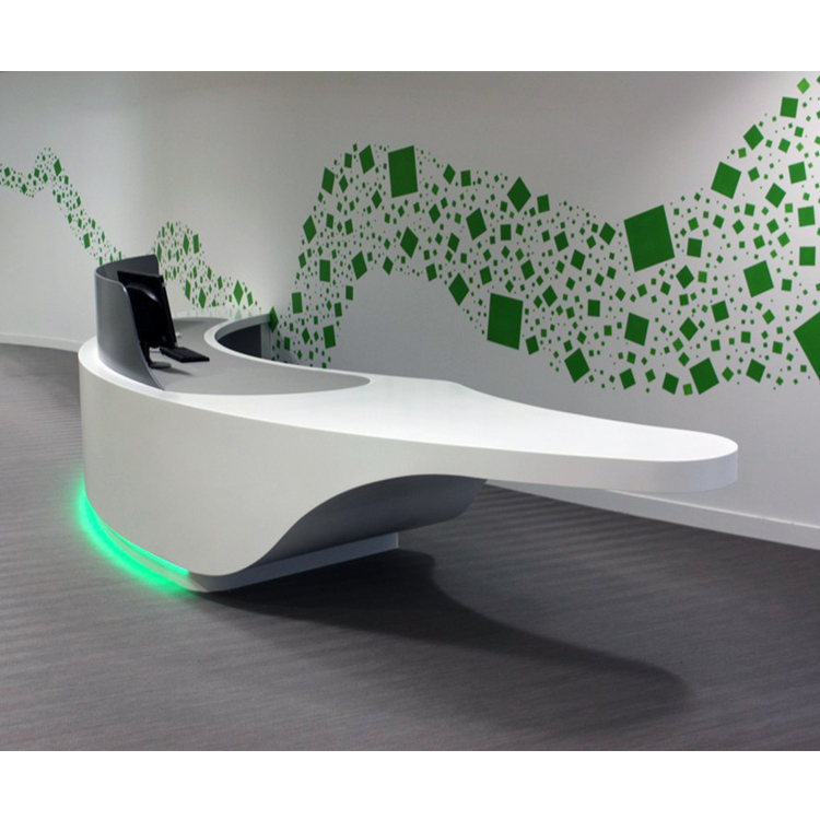 Logo Customized Reception Desk With Display Case