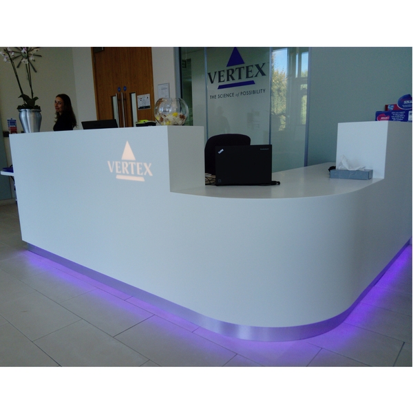 Corian Solid Surface Front Reception Desk Counter Lobby Table