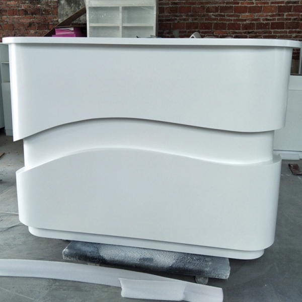 LED Solid Surface Beauty Salon Corian Airport Reception Desk Counter