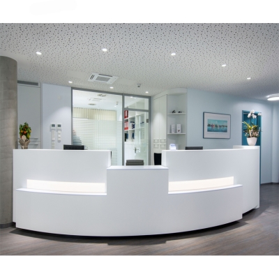 Reception desks with celling design stone service counter
