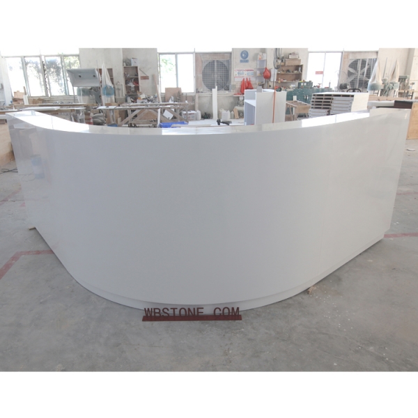 Half Round White Reception Desk for Poly Clinic