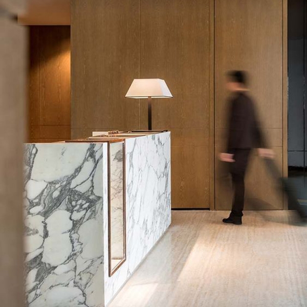New Salon Office Furniture Carrara Marble Reception Desk Table