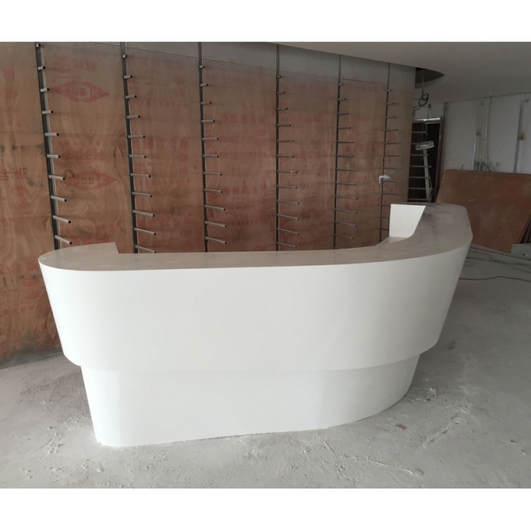 Rounded C Shape Bar Reception Desk Warm White LED Counter