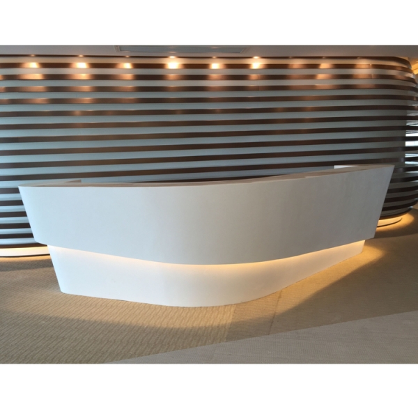 Rounded C Shape Bar Reception Desk Warm White LED Counter