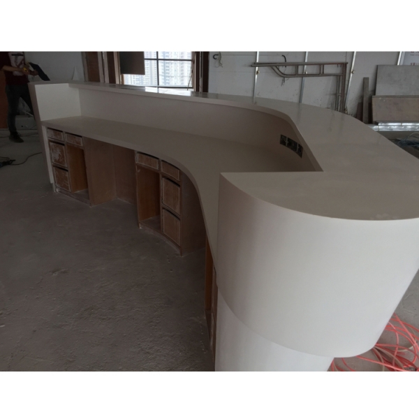 Rounded C Shape Bar Reception Desk Warm White LED Counter