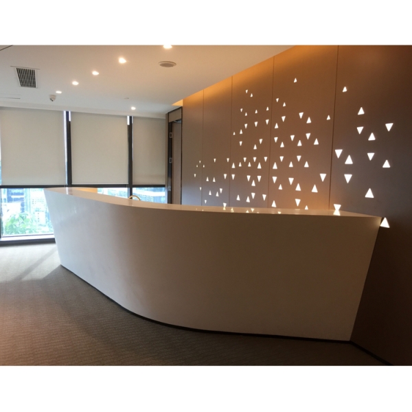 Rounded C Shape Bar Reception Desk Warm White LED Counter