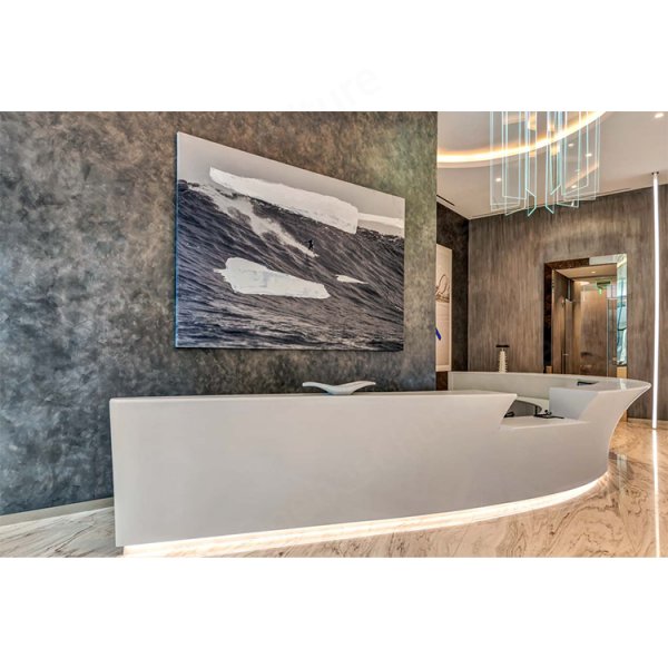 Luxury White Front Desk Counter Modern Hotel Beauty Salon Reception Desks