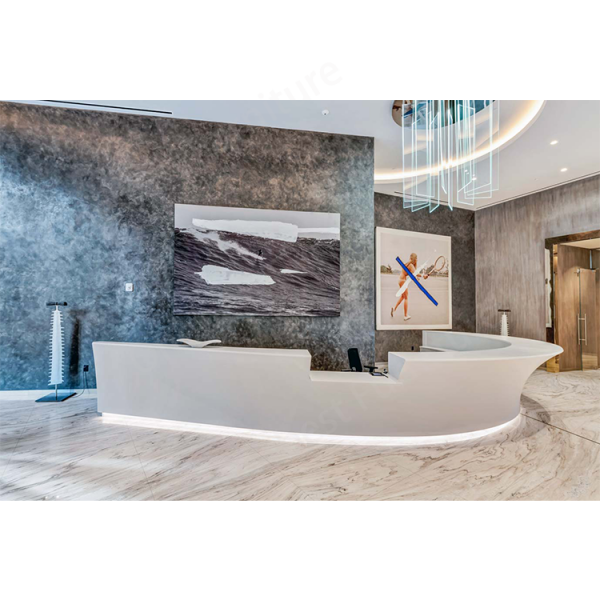 Luxury White Front Desk Counter Modern Hotel Beauty Salon Reception Desks