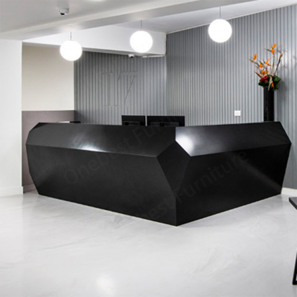 Black Marble Automotive Reception Desk Podium Corporate Reception Counter