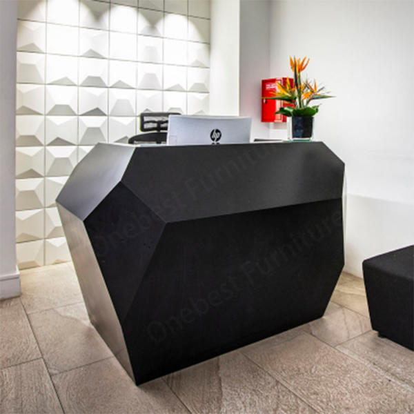 Black Marble Automotive Reception Desk Podium Corporate Reception Counter